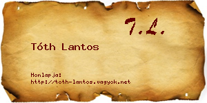 Tóth Lantos névjegykártya